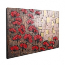 Blossoming Rosy Flowers Oil Painting Free Shipping - Flower Paintings