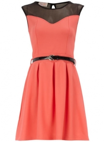 Coral sweet-heart dress - Cute Dresses