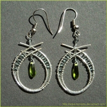 wire circle earrings - Earrings