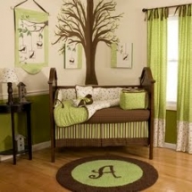 Lime Green and Brown Themed Nursery - Baby Room