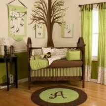 Lime Green and Brown Themed Nursery - Baby Room