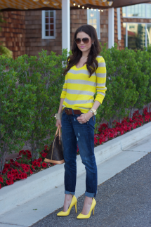 Stripe linen open stitch sweater - My style