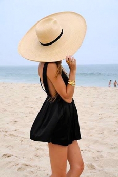 The sun hat I've been looking for with a fantastic black coverup - Beach Livin'