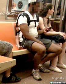 Child used as a backrest on the subway - Worst parents ever