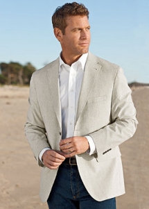 Cotton Tick-Stripe Sportcoat - Sportcoats