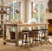 Salvaged Wood Kitchen Island - Kitchens