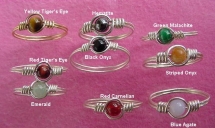 wire and gem rings - Rings