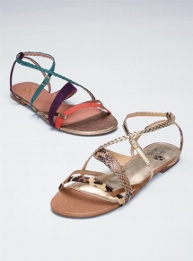 Colourblock Flat Sandals - Shoes