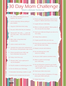 30 Day Mom Challenge - Tips and Things to Help A New Mom