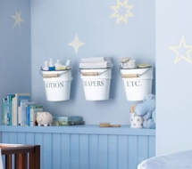 Wall Mounted Nursery Organization Buckets - Baby Room