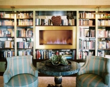 Bookshelves with Fireplace - Home decoration