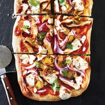 BQ Chicken Pizza with Fresh Mozzarella & Pickled Jalapeños - Healthy Eating