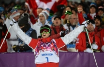 Canada's Alex Bilodeau wins Olympic Gold in men's moguls freestyle skiing - The Sochi 2014 Winter Olympics