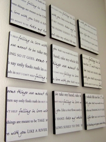 Canvas Grid Lyrics - Home decoration