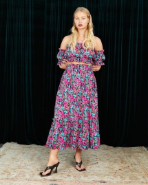 MIDI SKIRT IN PINK FLORAL at Lavaand - Chapter III