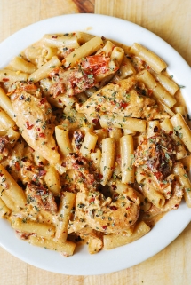 Chicken Mozzarella Pasta with Sun-Dried Tomatoes - Cooking