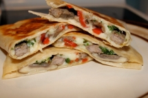 Chimichurri Steak & Vegetable Quesadillas - Cooking