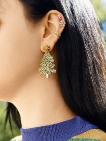 Christmas Tree Drop Earrings - Clothing, Shoes & Accessories