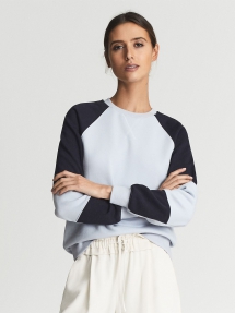 Colour Block Jersey Sweatshirt - Comfy Clothes 