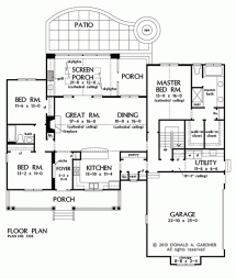 Country Craftsman Ranch House Plan - Country Farmhouse