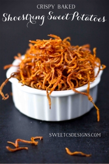 Crispy Baked Shoestring Sweet Potato Fries - Spiralized Recipes