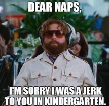 Dear Naps, I'm sorry was a jerk to you in kindergarten - Now that is funny