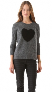Elizabeth and James Heart Intarsia Pullover  - Fave Clothing & Fashion Accessories