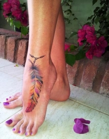 Feather foot tattoo - Tattoos