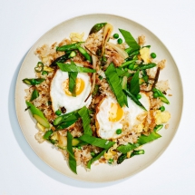 Fried Rice with Spring Vegetables and Fried Eggs - I love to cook