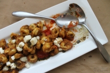 Fried Tortellini with Roasted Garlic Tomato Sauce & Pesto Oil - Cooking Ideas