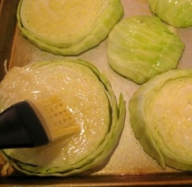 Garlic rubbed roasted cabbage steaks - Vegetarian Cooking