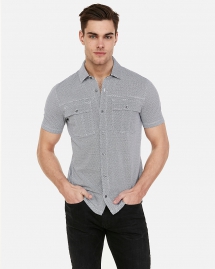 Geometric Moisture-Wicking Performance Short Sleeve Shirt - Man Style