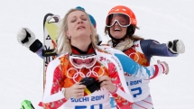 Germany's Maria Hoefl-Riesch wins Gold in the women's supercombined @ the Sochi 2014 Winter Olympics - The Sochi 2014 Winter Olympics