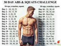 Get washboard abs with the 30 day abs & squats challenge! - Health & Fitness