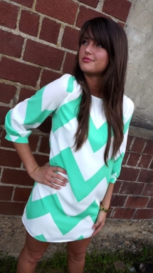 Green & white chevron dress - Fave Clothing & Fashion Accessories