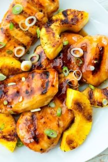 Grilled Pineapple Chicken - Cooking