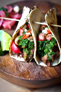 Grilled Steak Tacos with Cilantro Chimichurri Sauce - Food & more