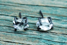 Herkimer Diamond & Oxidized Sterling Silver Post Earrings - My style