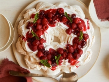 Holiday Berry Meringue Wreath - Desserts