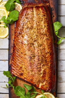Honey-Ginger Cedar Plank Salmon - Salmon Recipes
