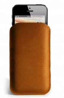 iPhone 5 Sleeve in Brown Leather from Mujjo - Apple