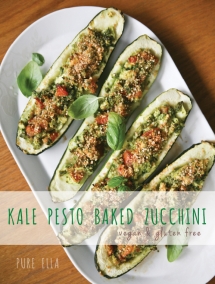 Kale Pesto Baked Zucchini - Healthy Food Ideas