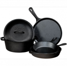 Lodge Five-Piece Cast-Iron Cookware Set - Cookware