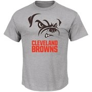 Men's Cleveland Browns Majestic Gray Secondary Logo T-Shirt - Sports Apparel