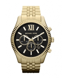Michael Kors Oversized Golden Stainless Steel Lexington Three-Hand Watch  - Boyfriend fashion & style