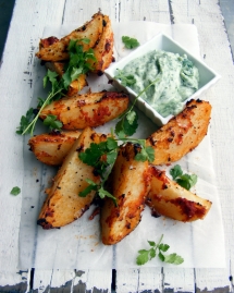 Moroccan-style roast potatoes with coriander yoghurt - Cooking Ideas