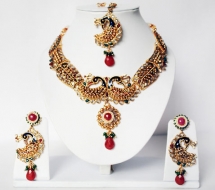 Multicolor Antique Finish Imitation Necklace Set - Necklace