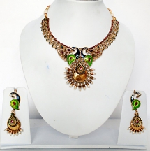 Multicolor Antique Finish Imitation Necklace Set - Necklace