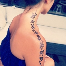 Neck to shoulder floral tattoo - Tattoos