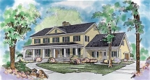 Nice Country Colonial House Plan - Country Farmhouse